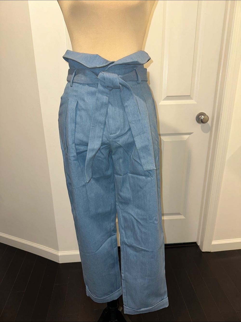 Choosy NWT Women's High Rise Blue Jeans w Flare Top Wait & Tie